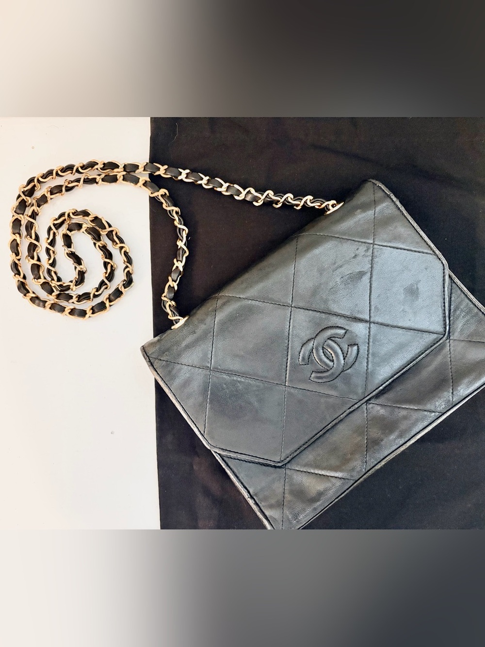 Auth CHANEL Quilted CC Matelasse Lambskin Leather 24K Single Flap Bag - Picture 6 of 16